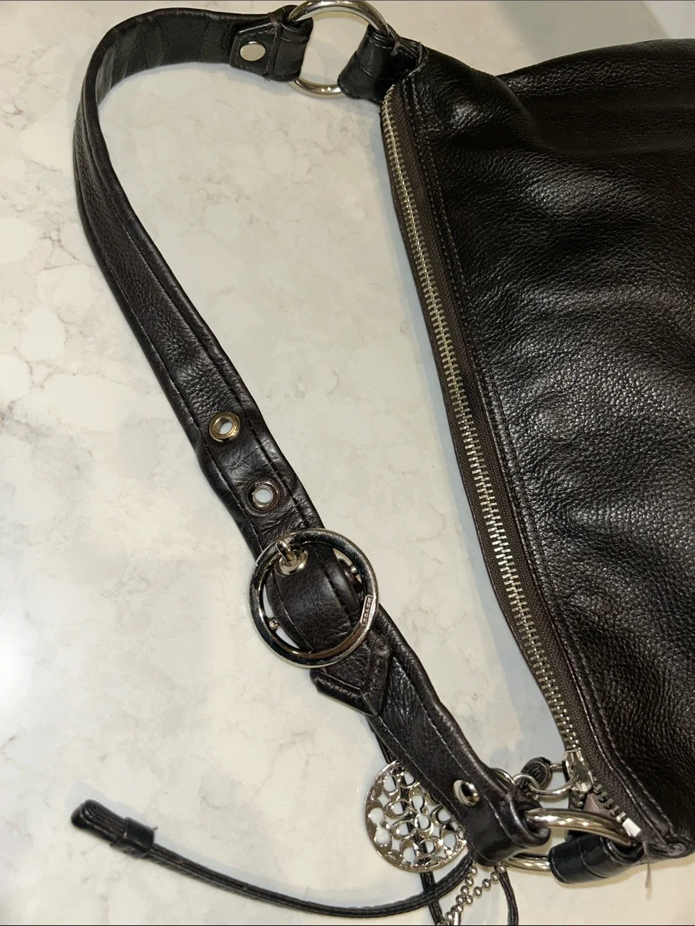 COACH 13655 Ali Hobo black leather shoulder bag